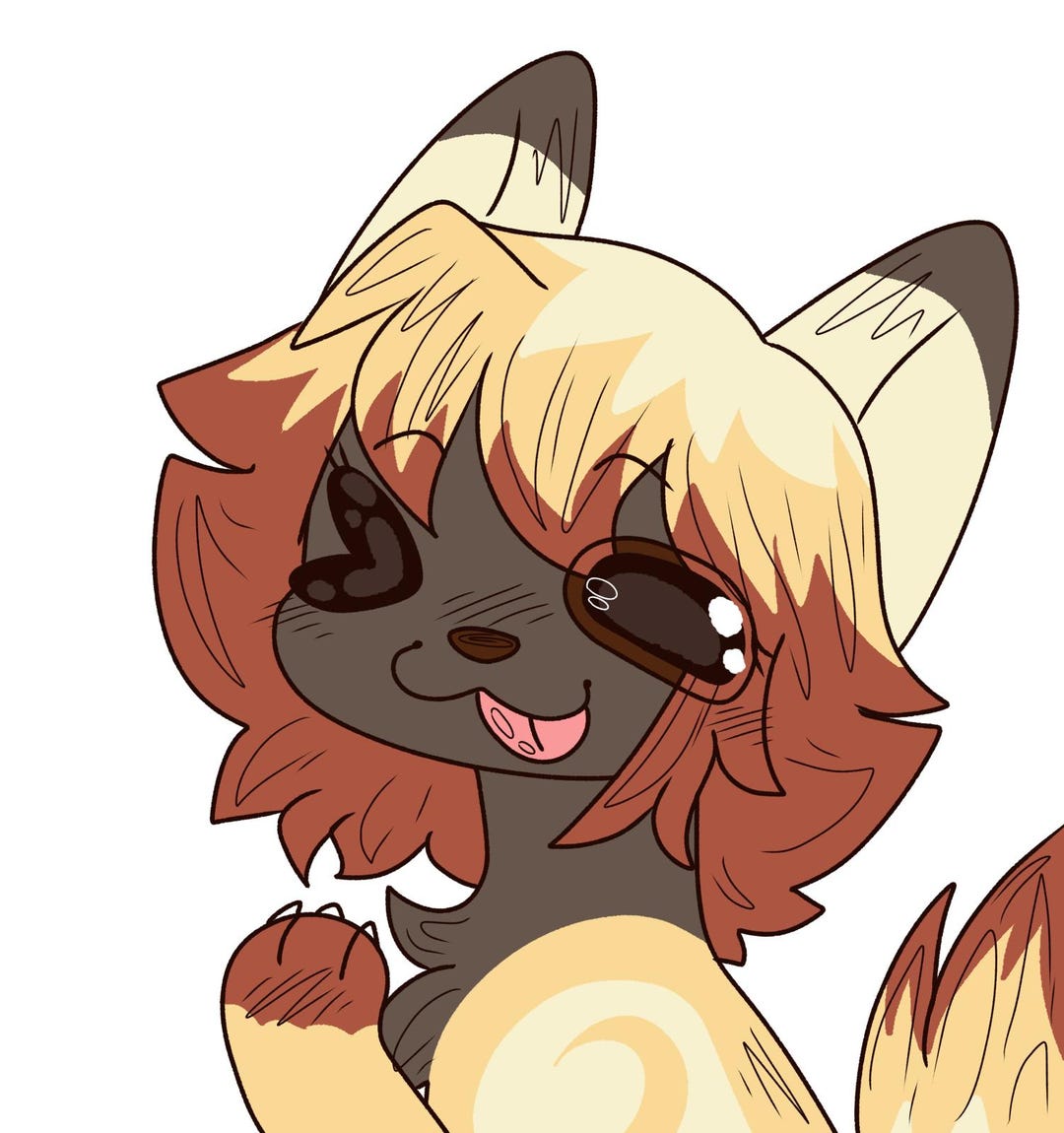 Kawaii Winking Silly Furry Pony Digital Art: Custom Character