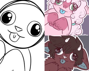 Icona Furry YCH Derp Goofy personalizzata: commissione d'arte digitale Chibi Fursona