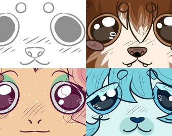 Commissione icona Chibi personalizzata: arte personalizzata di personaggi furry YCH (download digitale)