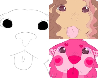 Ritratto di chibi furry personalizzato con meme YCH: commissione digitale Sona per l'arte personalizzata del personaggio