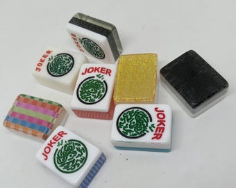 8 comodines de Mahjong - Fichas de Mahjong para manualidades - Manualidades con Mahjong - Fichas de Mahjong comodines