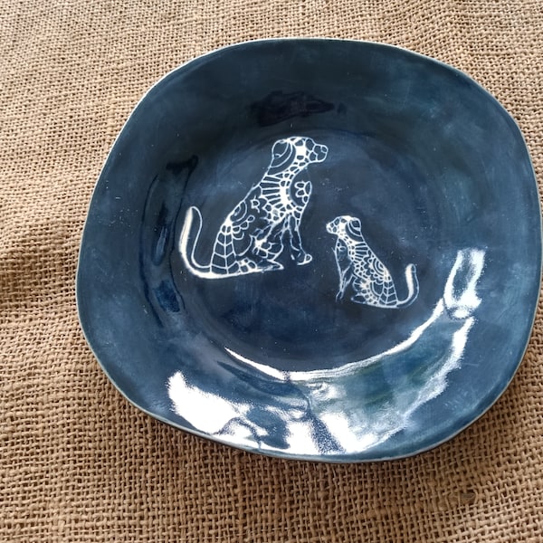 Dog Pottery - Dog Dish - Dog Lovers Dish