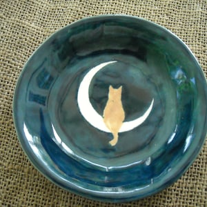 Cat Dish - Handmade Pottery - Cat Lovers Dish - Pet Dish - Pet Bowl - Kitten Bowl - Cat Pottery