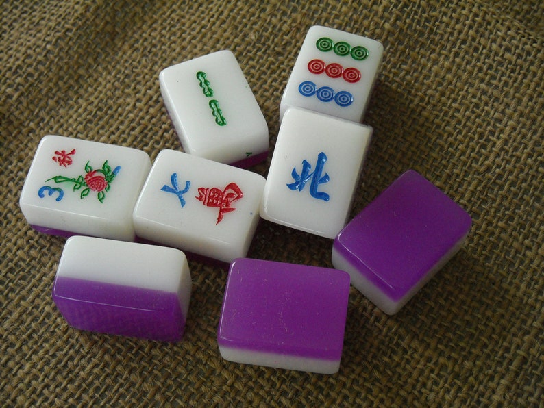 8 Mahjong Tiles Mah jong Tiles for Crafts Oriental Crafts Etsy