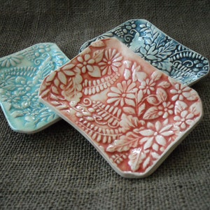 Ceramic Soap Dish - Flower Soap Dish - Bathroom Accessory  - Handmade Ceramics - Ring Dish - Home Decor