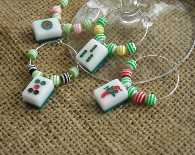 Mahjong Wine Charms Drink Markers for Mahjong Lovers Wine Etsy