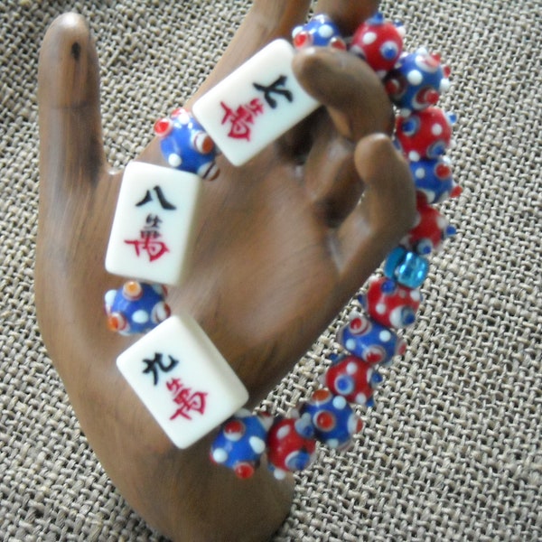 Mahjong Bracelet - Mahjong Gift - Free Shipping - Mahjong Jewelry - Gift Idea - Oriental Jewelry -  Mahjong Tile