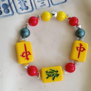 Mahjong Bracelet - Yellow Dragons Mahjong Jewelry  -  Mahjong Gift