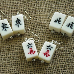 Mahjong Earrings - Mahjong Gift - Lucky Mahjong Jewelry - Lightweight Mah jong Earrings - Mahjong Tiles - Gift Idea - Mahjong Jewelry