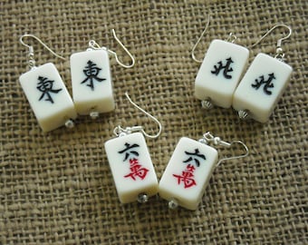 Mahjong Ohrringe - Mahjong Geschenk - Mahjong Schmuck - Leichte Ohrringe - Mahjong Fliesen - Geschenkidee - Mahjong Schmuck