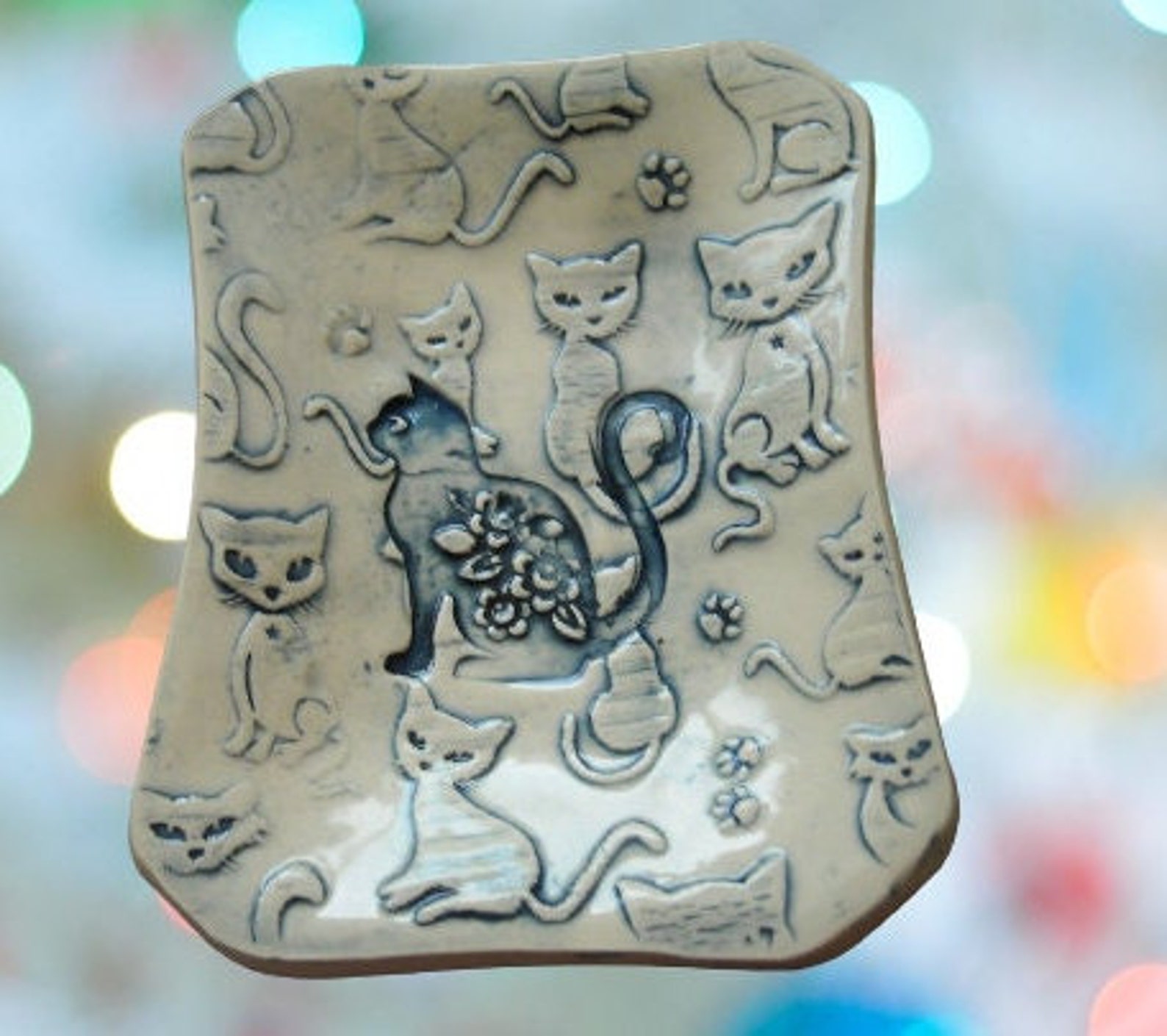 Ceramic Soap Dish Cat Soap Dish Bathroom Accessory Etsy