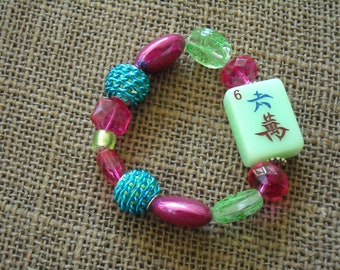 Groene mahjong - Gratis verzending - Jesse James kralenarmband - Mahjongsieraden - Mahjongcadeau - Mahjongarmband