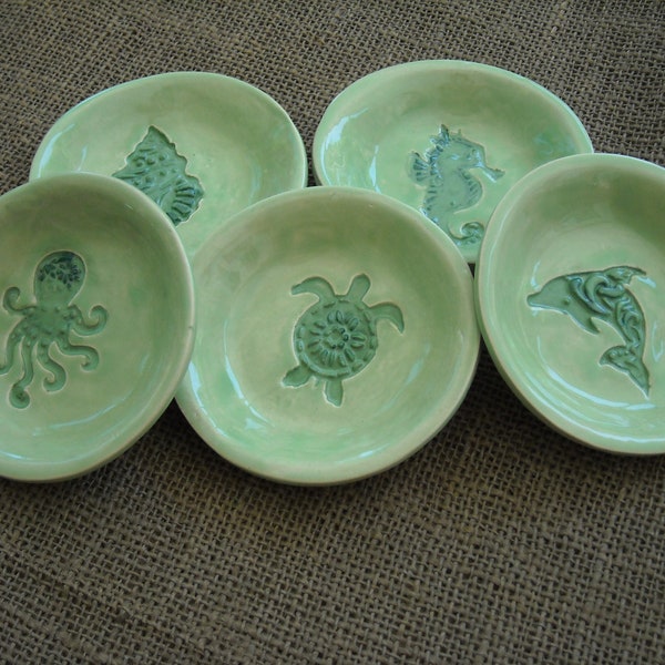 Nautical Bowl - Dip Dish - Small Bowl  - Ocean Pottery - Coastal Pottery -  Gift Idea - Tart Warmer