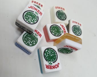 8 Mahjong Jokers - Mahjong Fliesen zum Basteln - Mahjong Handwerk - Joker Mahjong Fliesen