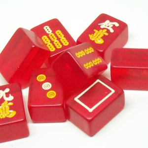 8 Mahjong Tiles - Mahjong Tiles for Crafts - Mahjong Crafts - Triple Layer Mahjong -  Pink Mahjong