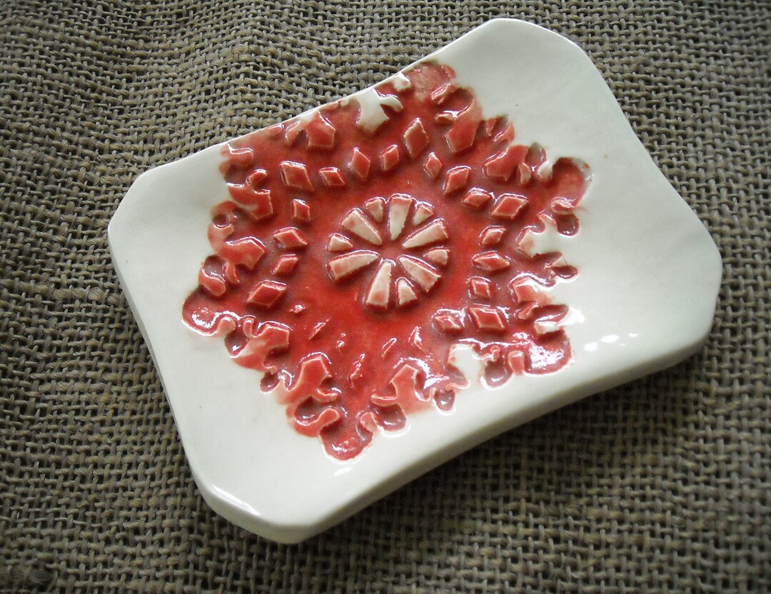 Holiday Dish Christmas Soap Dish Holiday Pottery Etsy