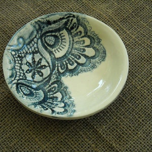 Pottery Bowl - Handmade Pottery - Blue Pottery - Textured Bowl - Decorative Bowl - Pottery Dish - Ceramic Bowl -Pottery Gift