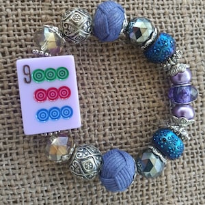 Mahjong Bracelet - Mahjong Gift - Free Shipping - Mahjong Jewelry - Purple Mahjong
