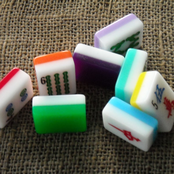 8 Mahjong Tiles - Mahjong Tiles for Crafts - Mahjong Crafts - Rainbow Mahjong Tiles