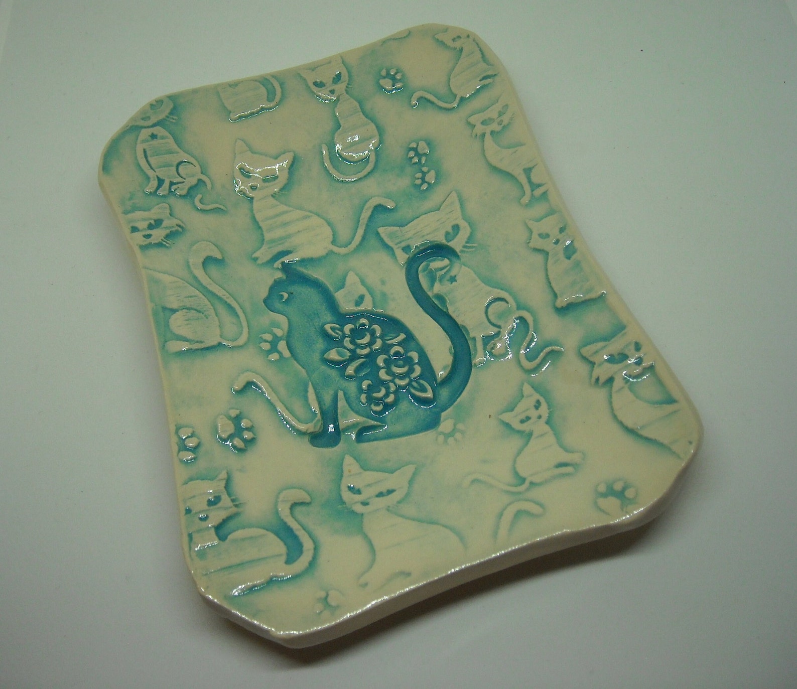 Ceramic Soap Dish Cat Soap Dish Bathroom Accessory Etsy