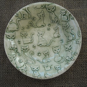 Cat Bowl -  Handmade Pottery - Kitten Pottery - Cat Pottery Bowl - Pottery Gift
