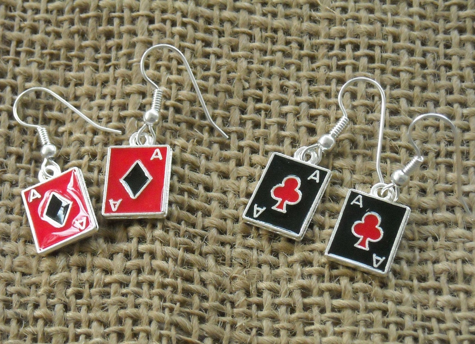 Playing Card Earrings Aces High Jewelry Bridge Players Etsy