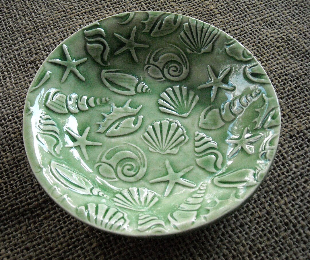 Nautical Bowl Seashell Dish Beach Bowl Seashell Pottery Etsy