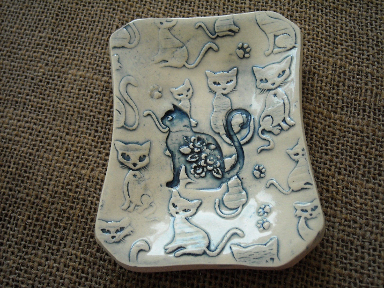 Ceramic Soap Dish Cat Soap Dish Bathroom Accessory Etsy