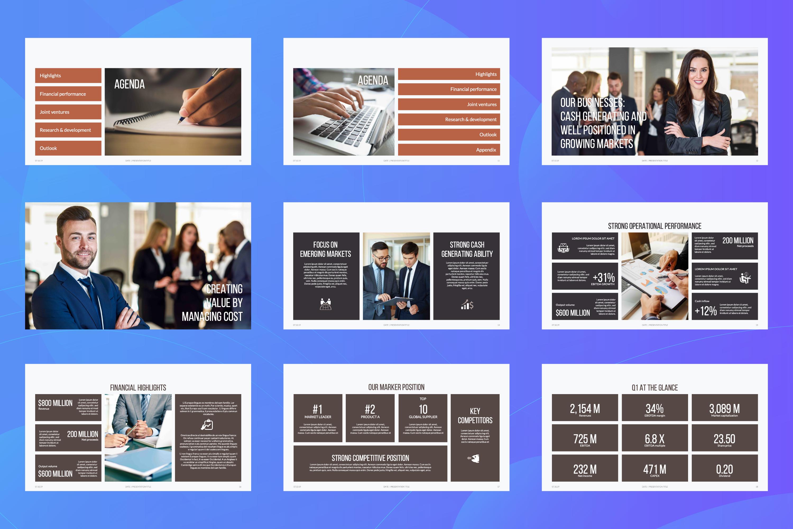 KPI Dashboard Powerpoint Template | Business Metrics & Performance ...