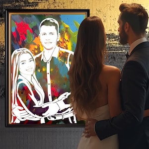 Custom Paint-It-Yourself Couple Portrait Kit - Paint from Your Own Photos - Unique Technique - Personalized Gift - Portrait DIY