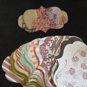 Label 1Die Cut- 10 pcs.  Assorted Pattern Paper