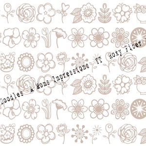 TAN Doodles BackgroundCollage Tear sheet, 1 pagina del diario spazzatura per il download digitale