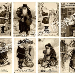 Foglio di Natale vintage seppia Babbo Natale, 1 pagina del diario spazzatura in download digitale