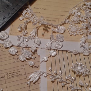 1 yard Botanical Delicate Dangle - Wedding Venice  Cotton Lace/Fringe/Bridal/White