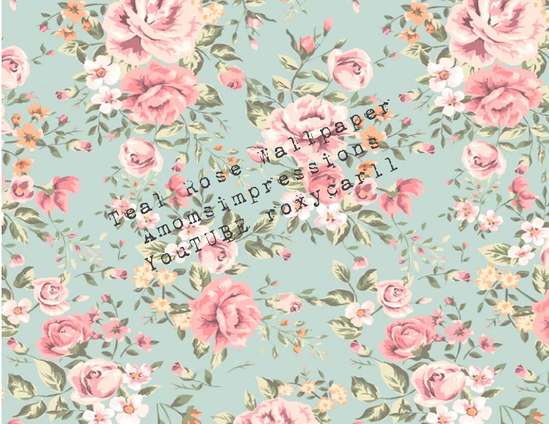 Teal Roses Digital Teal Rose Wall Paper, Digital Collage, Junk Journal Download,vintage - Etsy