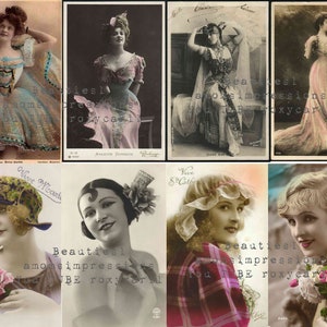 Beauties Digital file 8 Vintage ladies - down load