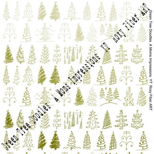 GreenTree Doodles BackgroundCollage Foglio strappato, 1 pagina del diario spazzatura per il download digitale