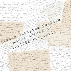 Download digitale del collage con script francese Pagina del diario spazzatura