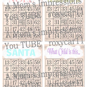 Christmas Bingo Cards Digital file  &quot; Collage Sheet&quot;