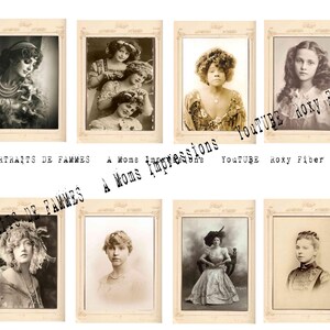 Portraits de Fammes - 1 Collage Digitale Download Pagina del Junk Journal