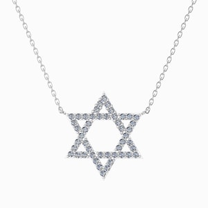 Star Of David Necklace with Diamond Stone- Jewish Star Necklace- Spiritual Magen David Necklace GOLD, Israel Jewelry- Bat Mitzvah Gift