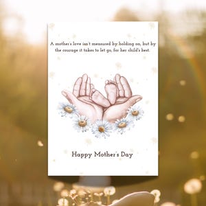 Cartão de Dia das Mães para Adoção | Cartão Digital para Mães Biológicas | Uma Citação de Amor de Mãe | Download Instantâneo