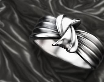Sterling Silver Bow Knot Ring – Elegant Twisted Ribbon Band, Sculptural Minimalist Ring, Modern Silver Jewelry, Symbol of Love & Grace