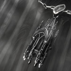 Sterling Silver Gothic Cathedral Pendant: Handmade Architectural Jewelry