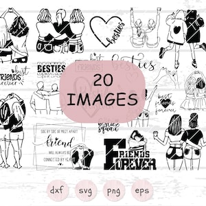 Melhores amigos Svg Dia da Amizade Melhores amigas Svg Melhores namoradas Svg Amigos para sempre Svg Amizade masculina Svg Arquivo para cricut, Bff Svg, Png