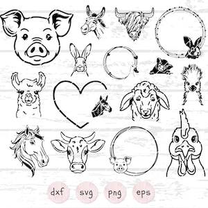 ANIMAUX DE LA FERME Svg, Svg animaux, ferme svg, animaux de la ferme Cricut, cochon couper des fichiers pour cricut