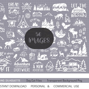 Camping SVG Bundle, orignal SVG, forêt SVG, camper Svg, Svg de feu de camp, camping couper des fichiers, dictons de camp, fichiers Svg pour Cricut, camp Png, Svg
