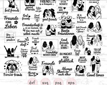 46 German plotter Besties Svg, Freunde Svg, Forever Friends Svg, Sister Svg, Friendship Sayings, file for Cricut