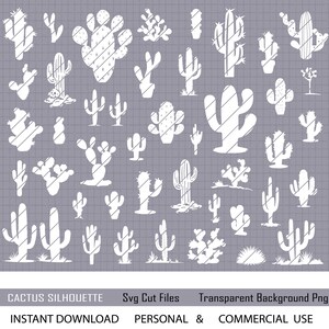 Paquete SVG de cactus / Clipart de suculentas del desierto / Cactus boho PNG para Cricut y grabado láser
