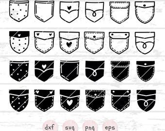 24 Shirt Pocket SVG, T-Shirt pocket template svg, pocket outline cut files for Cricut